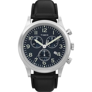 Timex Men’s Waterbury Traditional 41mm Watch(Black/Stainless Steel/Dark Blue)