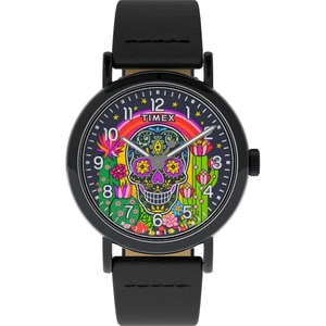 Timex Men’s Weekender 40mm Watch(Black/Black/Black/Dial Graphic)