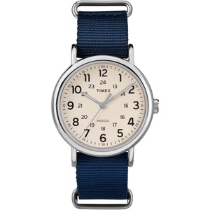 Timex Men’s Weekender 40mm Watch(Blue/Cream/Silver-Tone)