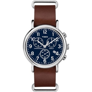 Timex Men’s Weekender 40mm Watch(Brown/Blue/Silver-Tone)