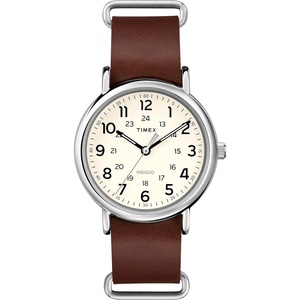 Timex Men’s Weekender 40mm Watch(Brown/Cream/Silver-Tone)
