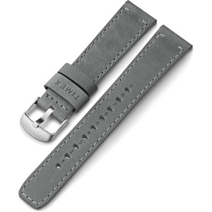 Timex Metropolitan+ 20mm Quick-Release Leather Strap(Gray/Silver-Tone)