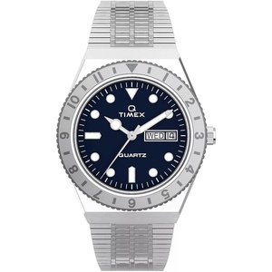 Timex Q Women’s 36mm Watch(Silver-Tone/Blue)