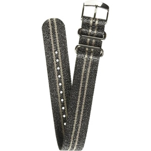 Timex Single-Layer 20mm Slip-Thru Strap(Graphite/Blush Stripe Metallic)