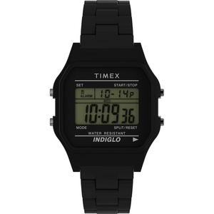 Timex T80 34mm Watch with Stainless Steel Bracelet(Black)