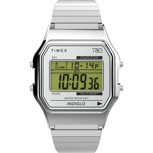 Timex T80 34mm Watch with Stainless Steel Bracelet(Stainless Steel/Silver-Tone/Digital)