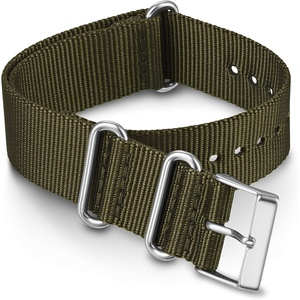 Timex TW7C63000 20mm Brown Double-Layered Leather Slip-Thru Strap(Olive Nylon)