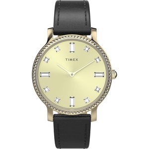 Timex Transcend 34mm Women’s Analog Watch | Stylish Modern Design(Black/Gold-Tone/Gold-Tone)