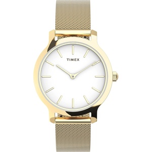 Timex Transcend 34mm Women’s Analog Watch | Stylish Modern Design(Gold-Tone/White/Gold-Tone)