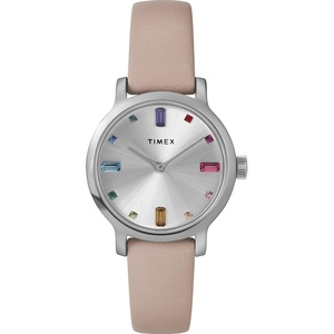 Timex Transcend 34mm Women’s Analog Watch | Stylish Modern Design(Pink/Silver-Tone/Silver-Tone)