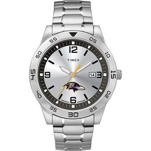 Timex Tribute Men’s Citation 42mm Quartz Watch with Stainless Steel Strap(Baltimore Ravens)