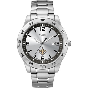 Timex Tribute Men’s Citation 42mm Quartz Watch with Stainless Steel Strap(New Orleans Saints)