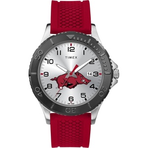 Timex Tribute Men’s Collegiate Gamer 42mm Watch – Georgia Bulldogs with Black Silicone Strap(Arkansas Razorbacks)