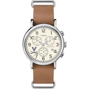 Timex Tribute Men’s Collegiate Weekender Chrono 40mm Quartz Leather Strap(Virginia Cavaliers)