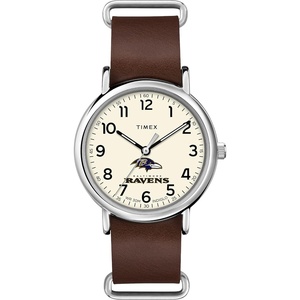 Timex Tribute Men’s NFL Weekender 40mm Quartz Leather Strap(Baltimore Ravens)