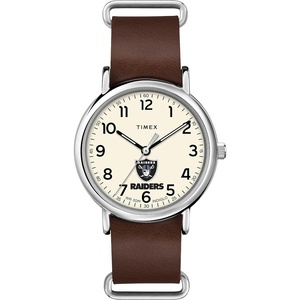 Timex Tribute Men’s NFL Weekender 40mm Quartz Leather Strap(Las Vegas Raiders)