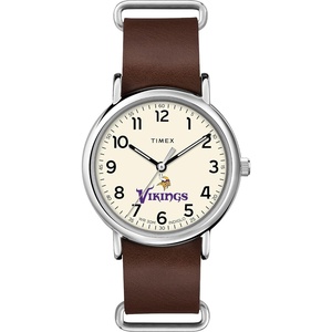 Timex Tribute Men’s NFL Weekender 40mm Quartz Leather Strap(Minnesota Vikings)