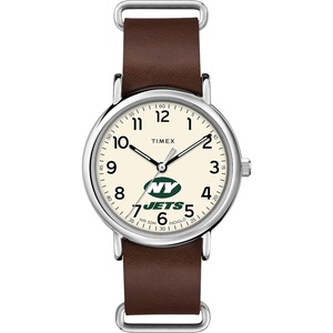 Timex Tribute Men’s NFL Weekender 40mm Quartz Leather Strap(New York Jets)