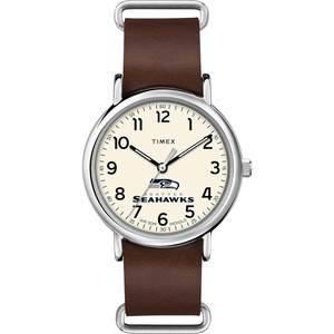 Timex Tribute Men’s NFL Weekender 40mm Quartz Leather Strap(Seattle Seahawks)