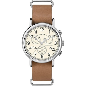 Timex Tribute Men’s NFL Weekender Chrono 40mm Quartz Leather Strap(Los Angeles Chargers)