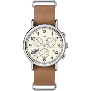 Timex Tribute Men’s NHL Weekender Chrono 40mm Quartz Leather Strap(Detroit Red Wings)