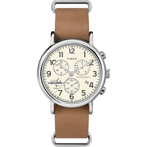 Timex Tribute Men’s NHL Weekender Chrono 40mm Quartz Leather Strap(Washington Capitals)