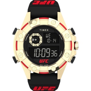 Timex UFC Men’s Kick 49mm Watch(Black/Digital/Gold-Tone)