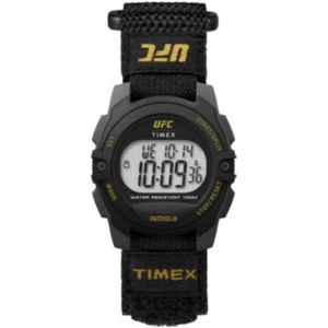 Timex UFC Unisex Rivalry 33mm Watch – Black Velcro Digital Dial Black Case