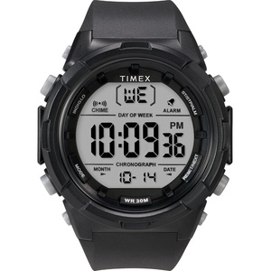 Timex Unisex Digital 50mm Watch(Black/Black/ Wjite Digital)