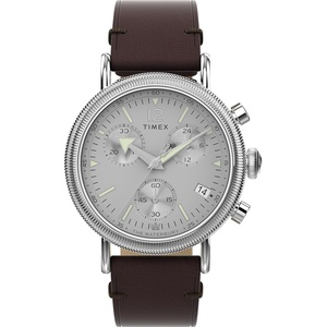 Timex Waterbury 39mm Men’s Analog Watch | Durable Stainless Steel Case | Day and Date Window | Durable Design | 100M Water Resistance(Brown/Silver-Tone/Silver-Tone)