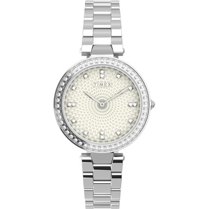 Timex Women’s Adorn 32mm Watch(Silver-Tone/Silver-Tone/Silver-Tone)