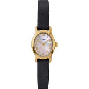 Timex Women’s Cavatina Watch – TPearl Dial Gold-Tone Case(Black)