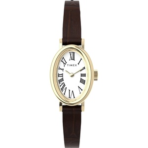Timex Women’s Cavatina Watch – TPearl Dial Gold-Tone Case(Brown/Gold-Tone/White)