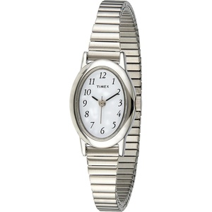 Timex Women’s Cavatina Watch – TPearl Dial Gold-Tone Case(Silver-Tone/White)