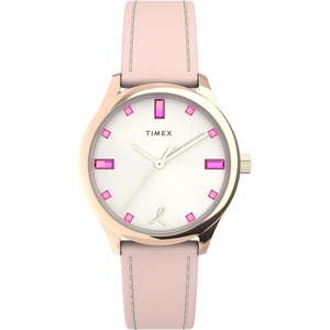 Timex Women’s Dress 32mm Watch White Dial Rose Gold-Tone Case(Pink/White/Rose Gold-Tone)