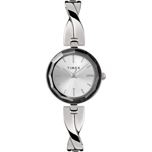 Timex Women’s Dress Faceted Crystal 26mm Watch(Silver-Tone)