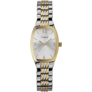 Timex Women’s Dress Tonneau 21mm Watch(Two-Tone/Silver-Tone/Silver-Tone)