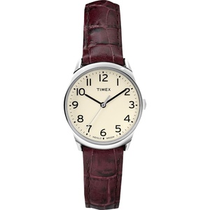 Timex Women’s Easy Reader Watch(Brown/Silver-Tone/White/30mm)
