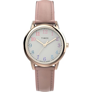 Timex Women’s Easy Reader Watch(Pink/Rose Gold-Tone/White/30mm)