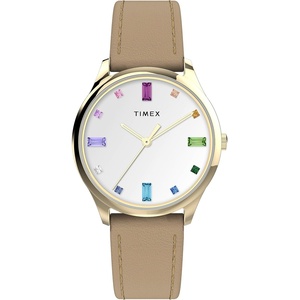 Timex Women’s Easy Reader Watch(Tan/Gold-Tone/White/32MM)