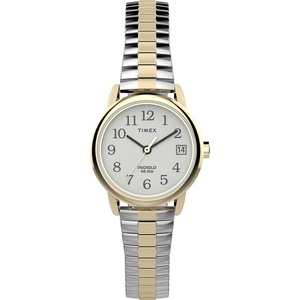 Timex Women’s Easy Reader Watch(Two-Tone/Gold-Tone/White/25mm)