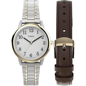 Timex Women’s Easy Reader Watch(Two-Tone/Two-Tone/White/30mm)