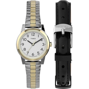 Timex Women’s Essex Ave 25mm Watch(Black/Two-Tone/White Set)
