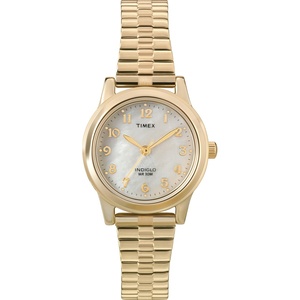 Timex Women’s Essex Ave 25mm Watch(Gold-Tone/Mother of Pearl)