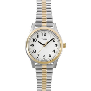 Timex Women’s Essex Ave 25mm Watch(Two-Tone/White)