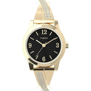 Timex Women’s Fashion Stretch Bangles 25mm Watch(Gold-Tone/Gold-Tone/Black)