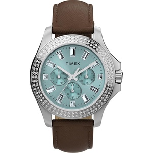 Timex Women’s Kaia 40mm Watch(Brown/Silver-Tone/Blue)