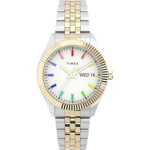 Timex Women’s Legacy 36mm Watch(Two-Tone/White/Rainbow)