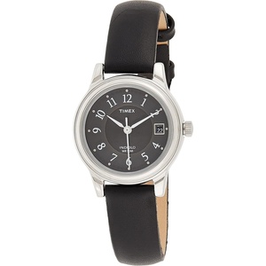 Timex Women’s Premium Dress 32mm Watch(Black/Black/Silver-Tone)