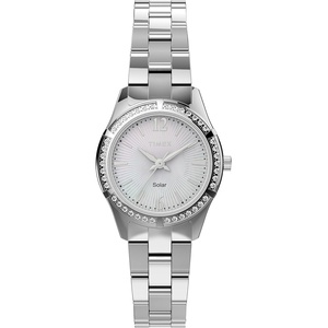 Timex Women’s Solar Premium Dress 28mm Watch(Silver-Tone)